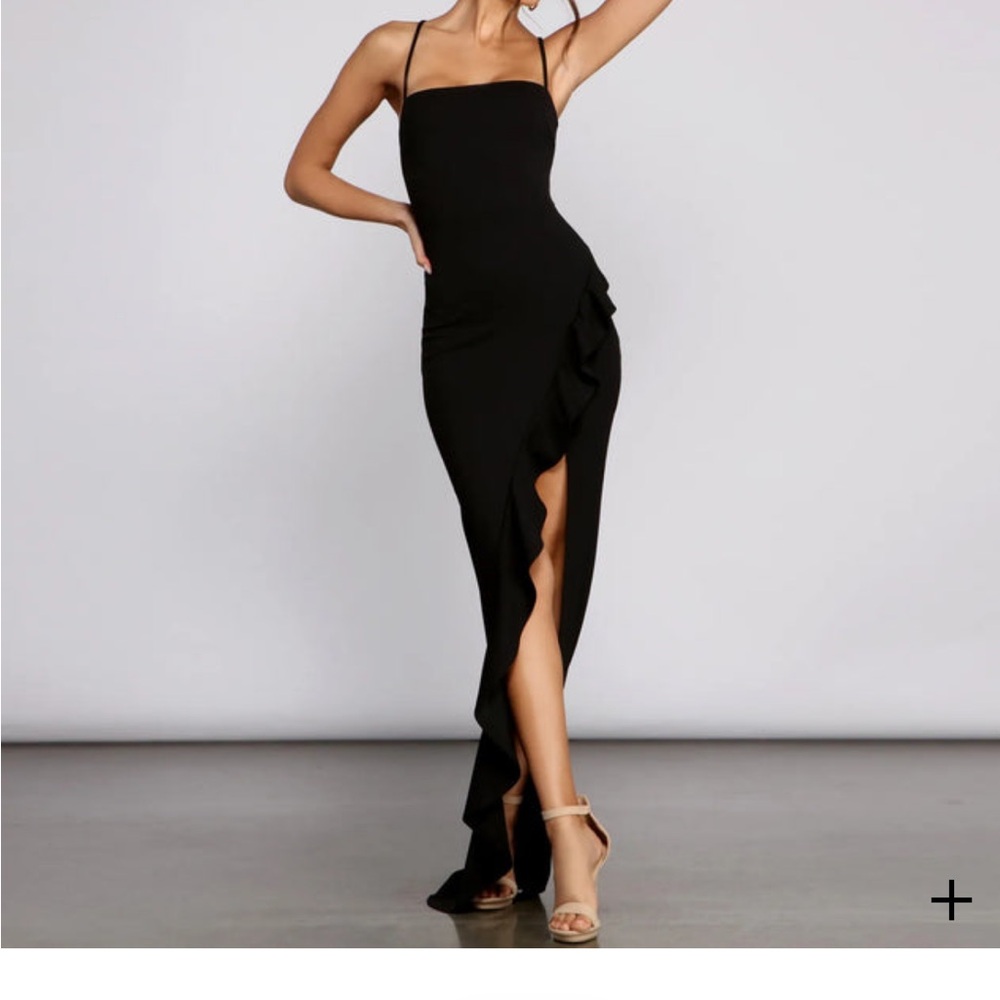 Windsor green formal dress with slit